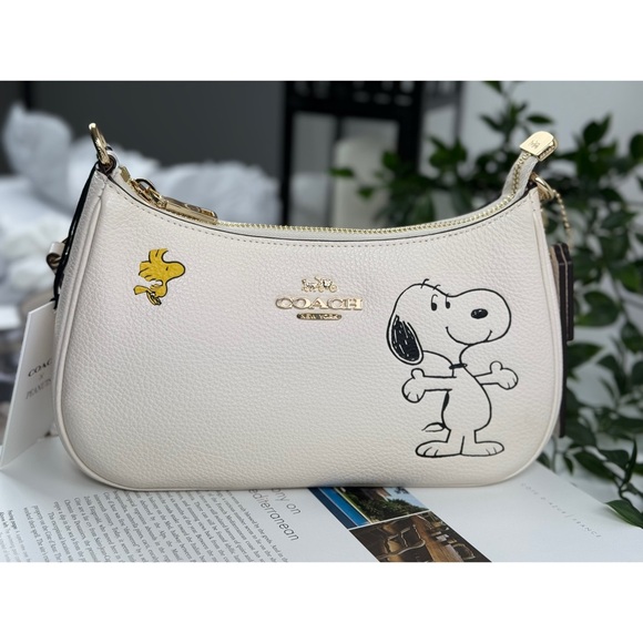 SOLD 💕Coach x Peanuts Teri Shoulder Bag Snoopy CBJ76 Chalk Multi NWT Authentic - Picture 15 of 16